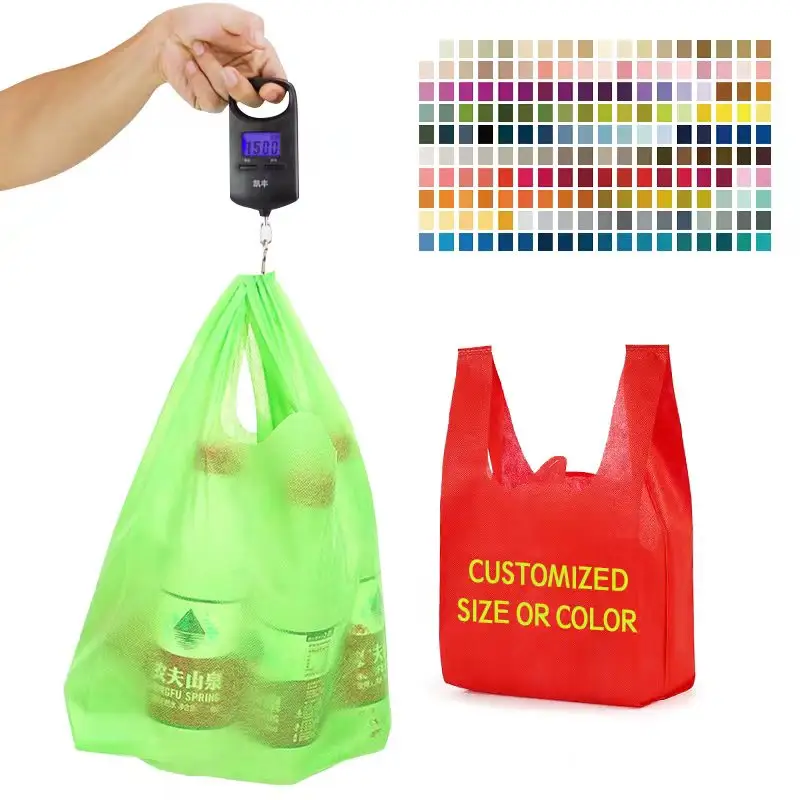 Wholesale Factory direct supplier professional custom durable foldable eco friendly laminated non woven vest shopping bag