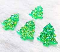 17x23mm Vert Transparent Arbre De Noël Colle sur Vêtement et Flatback Strass Colle sur Boucle D'oreille Comme Décoration Vente Chaude