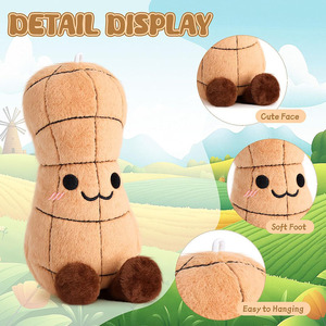 ตุ๊กตาถั่วลิสงยิ้มแย้ม 8702 น่ารัก นุ่มมาก เหมือนจริง ของเล่นตุ๊กตาอาหารน่ารัก ของตกแต่งรูปถั่วลิสง ของขวัญสำหรับเด็กและผู้ใหญ่ - Product Image 3