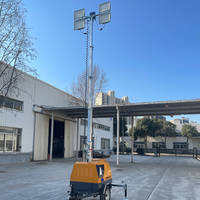 Prêt à être expédié : Tour d'éclairage mobile LED portable de 5m-7m-9m, alimentée en courant continu, avec moteur diesel, pour éclairage de chantier extérieur