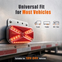 LANVICK Feu de position latéral LED universel étanche pour camion et remorque, haute luminosité 25W, 5 couleurs, feu de dégagement et de signalisation