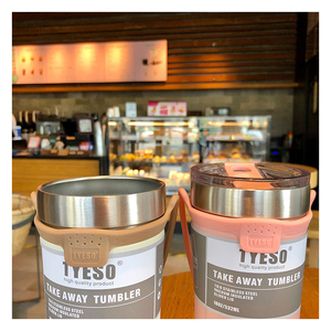 <span class=keywords><strong>Tyeso</strong></span> ถ้วยกาแฟสแตนเลสแบบพกพา,แก้วกาแฟพร้อมหลอดซิลิโคนความจุมากแก้วดื่มน้ำกีฬาขนาด710มล. - Product Image 3