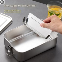 Boîte à lunch en acier inoxydable pour adultes, récipient anti-fuite, boîte à lunch en métal pour les voyages et le travail, solution écologique de stockage des repas
