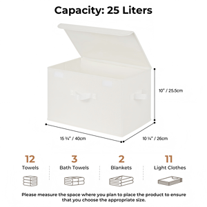 Fabric Foldable Storage <b>Boxes</b> with Lid Large Size Clothing Organizer for <b>Wardrobe</b> - Product Image 2