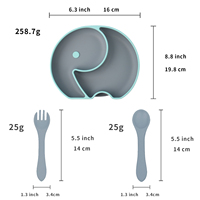Ensemble de repas Disneyfama personnalisé 6 à 9 pièces pour enfants, en silicone, avec tasse à bec, cuillère à bavoir, vaisselle en céramique durable pour bébé