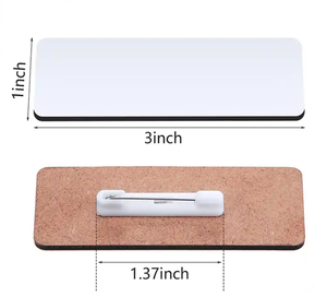 RubySub个性化3 * 1英寸MDF引脚底部升华名称标签升华引脚徽章 - Product Image 2