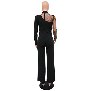 C0607TA70 tute eleganti a pois impiombate a maniche lunghe di alta qualità con <span class=keywords><strong>pizzo</strong></span> donna Sehe Fashion - Product Image 6