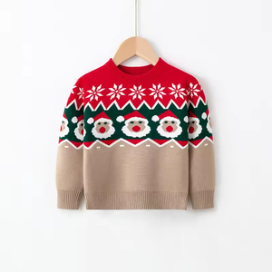 Suéter Navideño de Punto para Niñas, Cuello Alto y Diseño de Dinosaurio, Hecho de Algodón, para Otoño y Primavera - Product Image 2