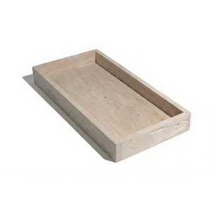 Premium Beige <b>Travertine</b> Decorative Serving Tray For Coffee <b>Table</b> Kitchen Dining Room And Luxury Home Decor - Product Image 1