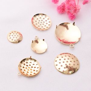 Colgante <span class=keywords><strong>de</strong></span> malla chapado en <span class=keywords><strong>oro</strong></span> <span class=keywords><strong>de</strong></span> <span class=keywords><strong>14K</strong></span> Danf, base redonda con diseño <span class=keywords><strong>de</strong></span> vaina <span class=keywords><strong>de</strong></span> loto, collar hecho a mano DIY, accesorio <span class=keywords><strong>de</strong></span> <span class=keywords><strong>cadena</strong></span> al por mayor - Product Image 1