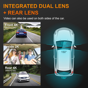 Mới đến xe máy ảnh Dashcam 3 ống kính xe hộp đen góc rộng HD 4K Ba ghi âm tầm nhìn ban đêm lái xe ghi âm - Product Image 2