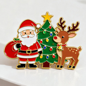 Aimants de réfrigérateur magnétiques décoratifs de Noël Art Déco créatifs en métal, de forme rectangulaire et de taille moyenne, pour cadeaux de fêtes - Product Image 2