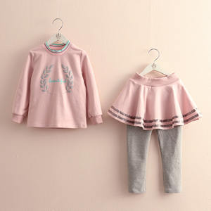Fournisseur de t-shirts unis en Malaisie, vêtements pour enfants roses et bleus, leggings churidar ajustés, ensembles de vêtements pour enfants - Product Image 3