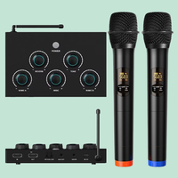 UHF DSP Reverb Optical Toslink Professional Wireless Karaoke Mixer Système de microphone sans fil pour Smart TV Home Church Gaming