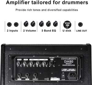 แอมป์กลองไฟฟ้า 80 วัตต์, วูฟเฟอร์ 10 นิ้ว ทวีตเตอร์ 3 นิ้ว พร้อม EQ 3 แบนด์ แอมป์กลองไฟฟ้าบลูทูธ - Product Image 5