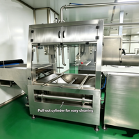 Machine à enrober le chocolat avec fonction de décoration par saupoudrage pour la transformation de gâteaux sandwich et de produits de boulangerie