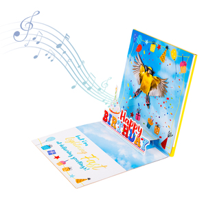 Tarjeta de Felicitación Musical Vibrante 3D Winpsheng 90 con Diseño de Pájaro Oscilante, Papel Blanco como la Nieve, Corte Láser, Barnizado Mate - Product Image 2