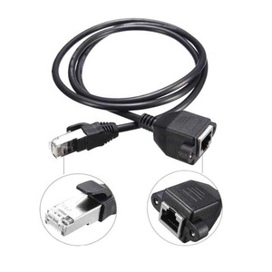 Ligne d'extension RJ45 en cuivre pur avec oreille <span class=keywords><strong>fixe</strong></span> avec trou de vis Réseau RJ45 ligne d'extension mâle à femelle - Product Image 5