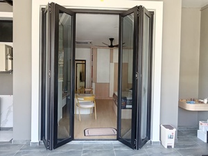 <span class=keywords><strong>Porte</strong></span> <span class=keywords><strong>coulissante</strong></span> pliante populaire pour balcon, véranda, bureau, cloison en verre insonorisée, <span class=keywords><strong>porte</strong></span> accordéon - Product Image 1