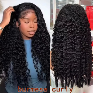 100% Raw Burmese Hair Lace <b>Front</b> Natural Burmese Curly Lace <b>Wig</b> Burmese Curly Human Hair <b>Wig</b> For Women - Product Image 2