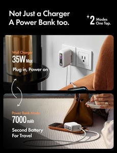 Lisen 35W tường & 27W ngân hàng điện sạc kép chế độ <span class=keywords><strong>7000mAh</strong></span> pin gói với xây dựng trong cáp cho iPhone 16 17 Pro iPad không khí mini - Product Image 3