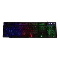 Esuntec Clavier de jeu filaire RVB avec logo personnalisé 104/105 touches à membrane Clavier de jeu d'ordinateur personnalisé avec lumière LED échangeable à chaud