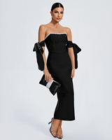 Robe moulante élégante mi-longue blanche personnalisée à découpes et manches longues pour femme