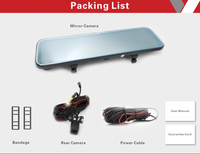 9.66 pouces 1080p Stream véhicule Dvr 1080p double caméra Dash Cam rétroviseur voiture enregistreur vidéo enregistreur de conduite