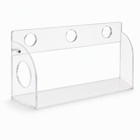 Étagère murale en acrylique transparent avec ouvertures circulaires et rebord inférieur pour salon, boutique et galerie