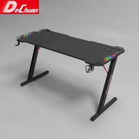 Bureau de travail commercial de Foshan avec éclairage RGB réglable et pieds triangulaires robustes
