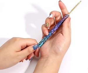 Crochet sirène 9 pièces, main pour l'arthrite, couverture de crochet en métal, poignée en argile souple - Product Image 5