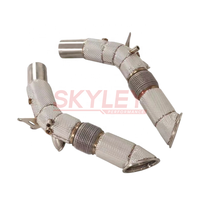 Downpipe Knalpot SKYLEY SS304 Stainless Steel untuk Ferrari SF90 3.9T V8 2019-2023 Pipa Lurus dengan Pelindung Panas