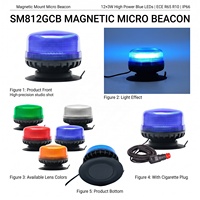 SM812GCB Magnetische Halterung Mikro-Beacon Blinkende LED-Warnleuchte 12-24V Rot/Blau/Gelb Universelle Dachleuchte