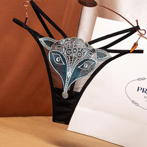 Sexy Kant Vos Dier Borduurwerk String Dames Slipje Mesh Garen Perspectief Jonge Vrouwen Meisjes Sexy Ondergoed - Product Image 5