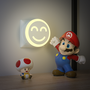 Cute Smile Face LED Night <b>Light</b> 2700K Warm White Dusk to Dawn <b>Light</b> Sensor <b>Plug</b> in Night Lamp for Kids Bedroom - Product Image 6