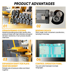 Máquina Automática Multifuncional para Procesamiento de Varillas de Acero, Controlada por PLC, Combina Enderezamiento y Doblado para Varillas de Acero al Carbono - Product Image 4