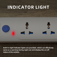 Smart Home 220V Enchufe de extensión eléctrica de 5 vías Nuevo diseño Toma de corriente USB 10A Enchufe de plástico de corriente nominal (Reino Unido/UE) Hogar