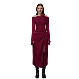 OUDINA nuovo elegante stile da donna <span class=keywords><strong>con</strong></span> <span class=keywords><strong>spacco</strong></span> <span class=keywords><strong>con</strong></span> nodo obliquo abito elegante formale <span class=keywords><strong>abiti</strong></span> <span class=keywords><strong>lunghi</strong></span> Casual per l'estate <span class=keywords><strong>con</strong></span> Logo frontale - Product Image 1