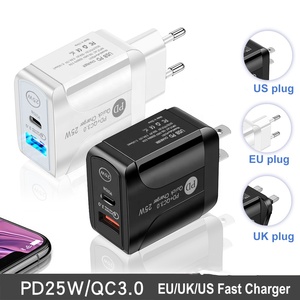 25W PD QC3.0 Dual USB-C Adapter Superschnelles 25W USB Typ-C Ladegerät für Mobiltelefone Reisestecker Wandmontiertes Smart-Kamera-Ladegerät - Product Image 2