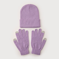 Ensemble bonnet tricoté et gants tactiles d'hiver 2 pièces, bonnet chaud à revers et gants pour hommes et femmes