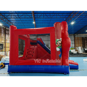 Comercial <span class=keywords><strong>Mario</strong></span> inflable Bouncer niños casa hinchable con tobogán Combo Comic Bounce House Jump Castle con soplador - Product Image 4