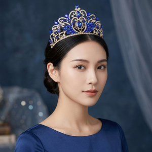 Couronne de mariage royale victorienne en rubis, diadème de mariée orné de filigrane doré, couronne de reine en cristal, diadème de mariage pour événements spéciaux - Product Image 5