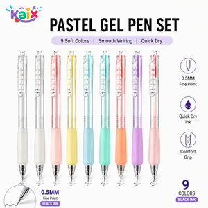 ชุดปากกาเจล KAIX Aesthetic ST Nib ขนาด 0.5 มม. หมึกแห้งเร็ว สีดำ พร้อมด้ามจับยางนุ่ม เหมาะสำหรับการเรียนและการทำงานในสำนักงาน  เป็นไอเดียของขวัญ - Product Image 4