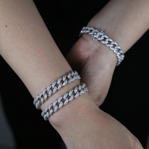 <span class=keywords><strong>Bracelet</strong></span> chaîne cubaine Miami en zircon cubique <span class=keywords><strong>rouge</strong></span>, bleu, vert, coloré, pour femmes, bijoux - Product Image 6