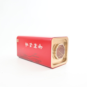 Red <b>Metal</b> Tea Can Rectangular Tin Food-Safe Lacquered Surface Gift Packaging Custom Printed Storage <b>Box</b> for Food Storage - Product Image 2