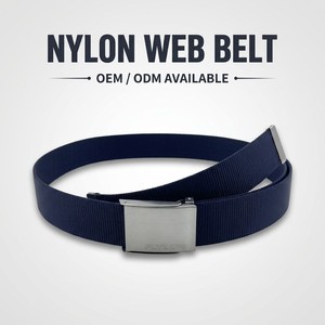 Cintura in nylon senza fori da uomo, cintura a nastro regolabile con fibbia automatica in metallo, cintura tattica personalizzabile con logo per uso quotidiano e outdoor - Product Image 1