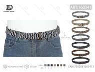 Men's <b>Elastic</b> <b>Belt</b> 3.5cm 125cm Alloy Pin Buckle Casual Style Fabric <b>Belt</b> - Product Image 1
