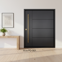 Porte d'entrée extérieure moderne en acier de sécurité, style français, avec grande poignée, de haute qualité, 36x80, en fer forgé, pour maison de luxe