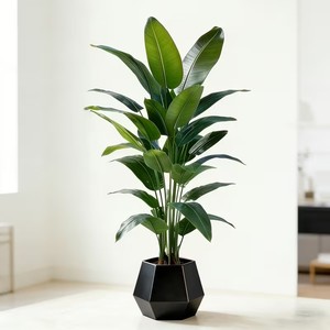 Un grand <span class=keywords><strong>bananier</strong></span> artificiel nécessitant peu d'<span class=keywords><strong>entretien</strong></span>, fabriqué en plastique, adapté à une utilisation en intérieur et en extérieur - Product Image 2