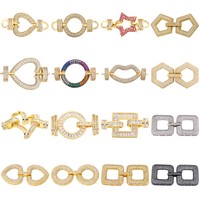 Connecteur de bijoux en cuivre et zircon, forme cœur, losange rond, bouton de pull, fermoir de collier, connecteur de bracelet, motif lèvre-étoile-pêche